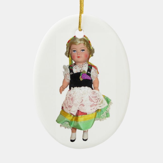 Ornamento De Cerâmica Boneca alemão (Frente)