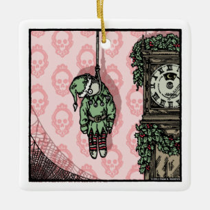 Ornamento De Cerâmica Boneca Elf Pega - Feriado do Gótico Pop