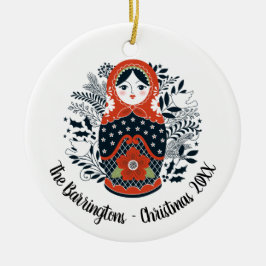 Ornamento De Cerâmica Boneca Nidificação Personalizada de Matryoshka de