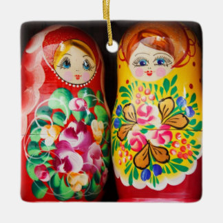 Ornamento De Cerâmica Bonecas Coloridas Matryoshka