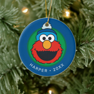 Ornamento De Cerâmica Boneco de Natal Elmo Rua Sésamo Elmo de Inverno