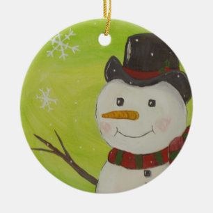 Ornamento De Cerâmica Boneco de neve