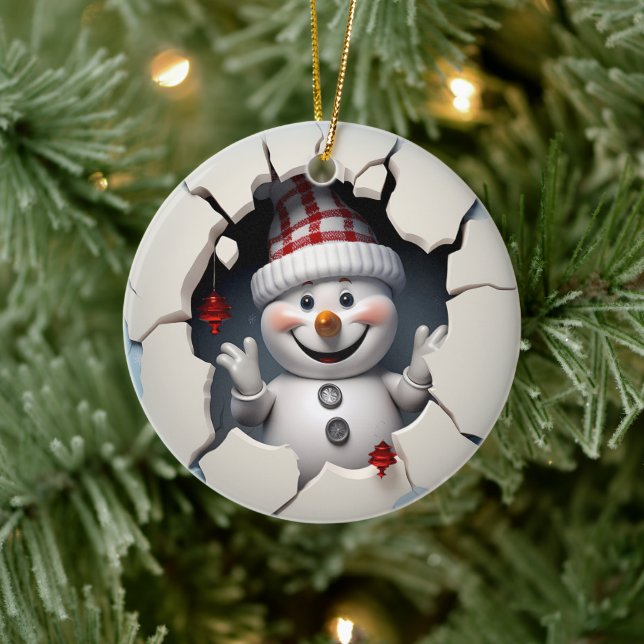 Ornamento De Cerâmica boneco de neve 3d (Árvore)