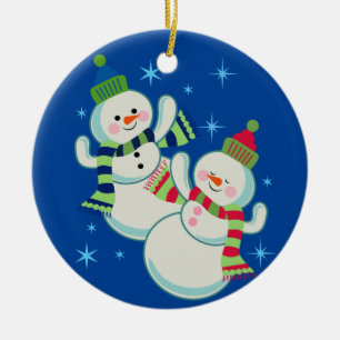 Ornamento De Cerâmica boneco de neve dançante