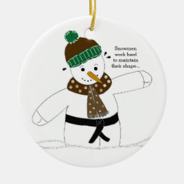 Ornamento De Cerâmica Boneco de Neve de Artes Marciais