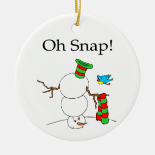 Ornamento De Cerâmica Boneco de neve de cabeça para baixo