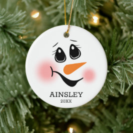 Ornamento De Cerâmica Boneco de Neve Personalizado