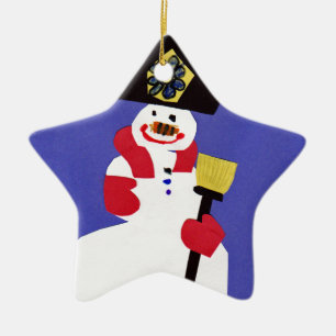 Ornamento De Cerâmica Boneco de neve por VictoriaShaylee
