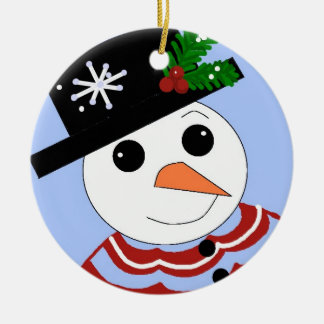 Ornamento De Cerâmica Boneco de Neve Sorridente