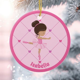 Ornamento De Cerâmica Bonita Ballerina Rosa, Meninas Personalizadas, Nat
