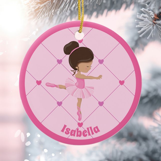 Ornamento De Cerâmica Bonita Ballerina Rosa, Meninas Personalizadas, Nat (Criador carregado)