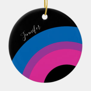 Ornamento De Cerâmica Bonita bandeira do Orgulho Bissexual - Personaliza