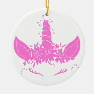 Ornamento De Cerâmica Bonita cabeça de unicórnio - Escolher cor de fun