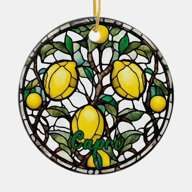 Ornamento De Cerâmica Bonita Capri Lemon Tree Souvenir (Frente)