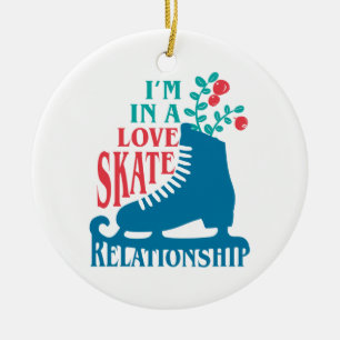 Ornamento De Cerâmica Bonita figura Skating I m Love Skate Relationship
