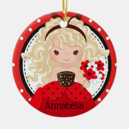 Ornamento De Cerâmica Bonita Ladybug Princesa Personalizada