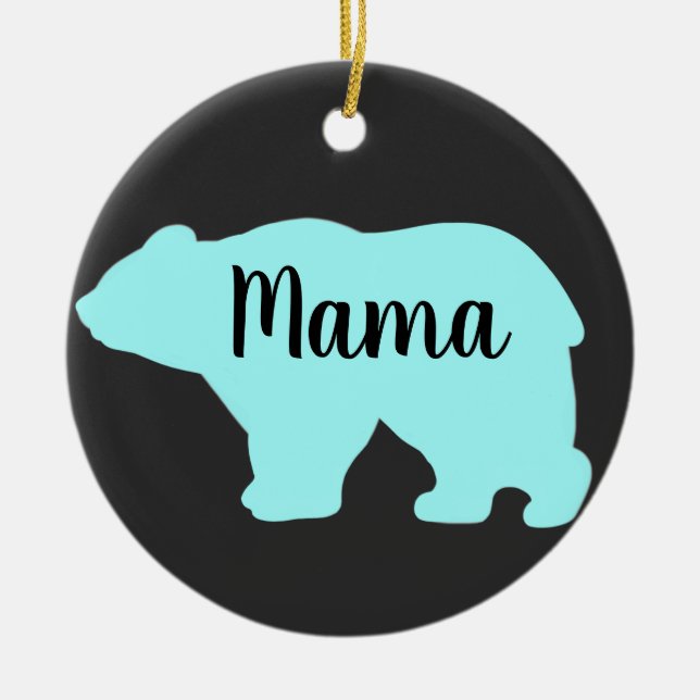 Ornamento De Cerâmica Bonita mãe urso design dia de as mães presente pre (Frente)