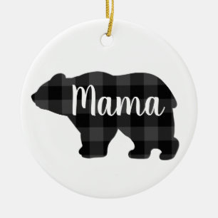 Ornamento De Cerâmica Bonita mãe urso design presente de dia de as mães