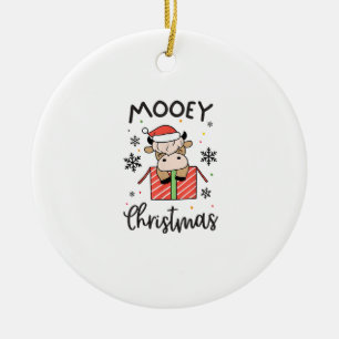 Ornamento De Cerâmica Bonita Mooey Natal Bebê Highland Vaca Xmas Vacas L