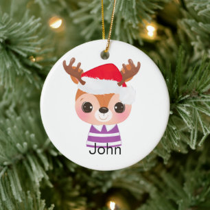 Ornamento De Cerâmica Bonita Reindet de Natal Animal de inverno