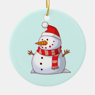 Ornamento De Cerâmica Bonito boneco de neve de Natal