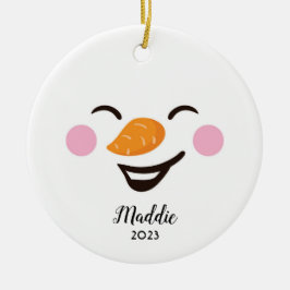 Ornamento De Cerâmica Bonito, bonitinho bonitão, cara de boneco de neve,