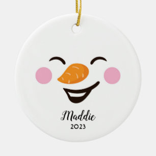 Ornamento De Cerâmica Bonito, bonitinho bonitão, cara de boneco de neve,