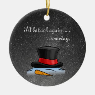 Ornamento De Cerâmica Bonito derreteu Neve Velho Chapéu de Seda