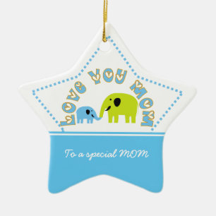 Ornamento De Cerâmica Bonito Elefante Dia de as mães de Mãe Filho