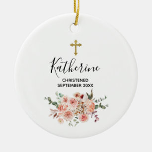 Ornamento De Cerâmica Bonito Floral Personalizada Garota Cristã