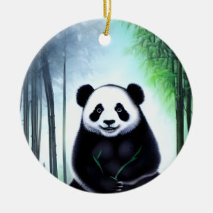 Ornamento De Cerâmica Bonito, Fofinho Pequeno Urso de Panda