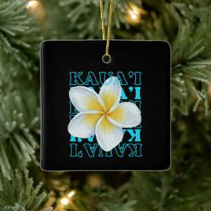 Ornamento De Cerâmica Bonito Havaiano Tropical Kaua'i Natal