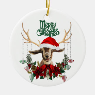 Ornamento De Cerâmica Bonito Kid Goat Natal