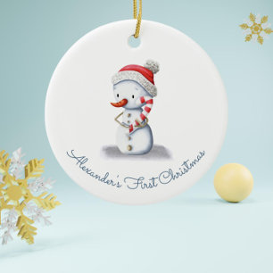 Ornamento De Cerâmica Bonito Neve de Primeiro Natal