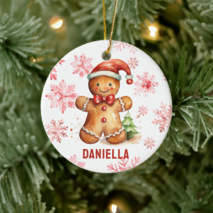 Ornamento De Cerâmica Bonito personalizado Pão de Natal Gingerpão Cookie
