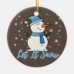 Ornamento De Cerâmica Bonito Snowman Que Neve Feriado De Natal