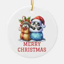 Bonito Urso de Panda e Natal do Cachorro do Cachor