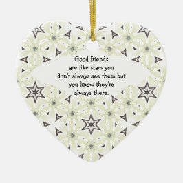 Ornamento De Cerâmica Bons Amigos são como a citação das estrelas