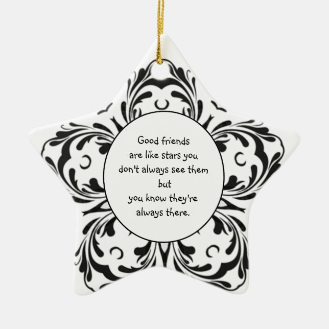 Ornamento De Cerâmica Bons amigos são como estrelas que nem sempre se vê (Frente)