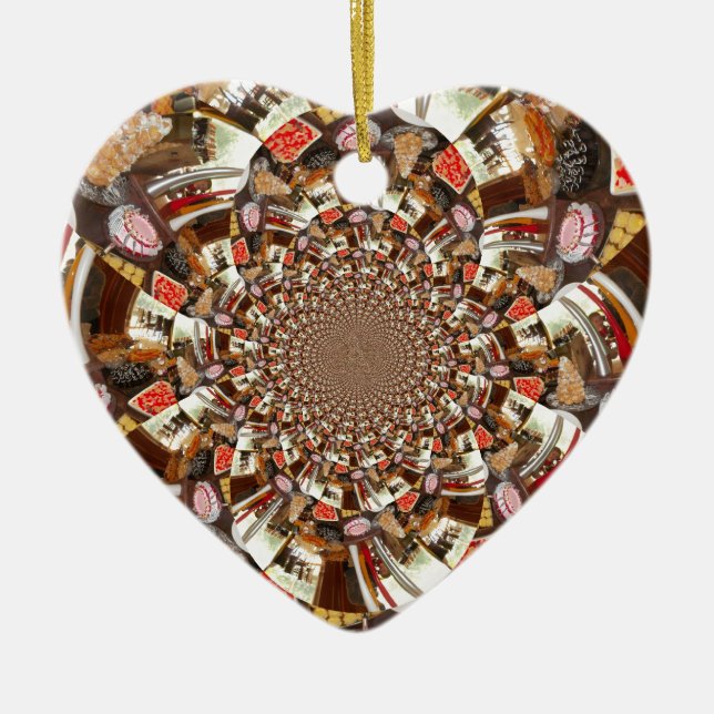 Ornamento De Cerâmica Bons bolos e cisnes (Frente)