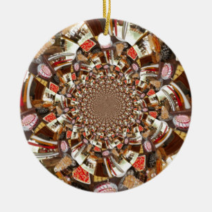 Ornamento De Cerâmica Bons bolos e cisnes