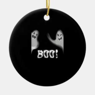 Ornamento De Cerâmica Boo! Engraçado Escondendo Peekaboo Assustador Hall