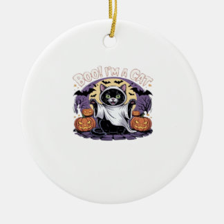 Ornamento De Cerâmica Boo eu sou uma camiseta oversized de gato