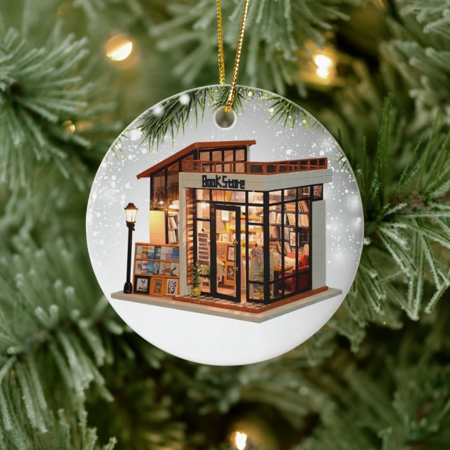 Ornamento De Cerâmica Bookstore Bookaholic Reader Books (Árvore)