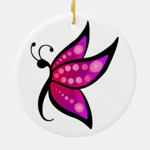 Ornamento De Cerâmica Borboleta Abstrata