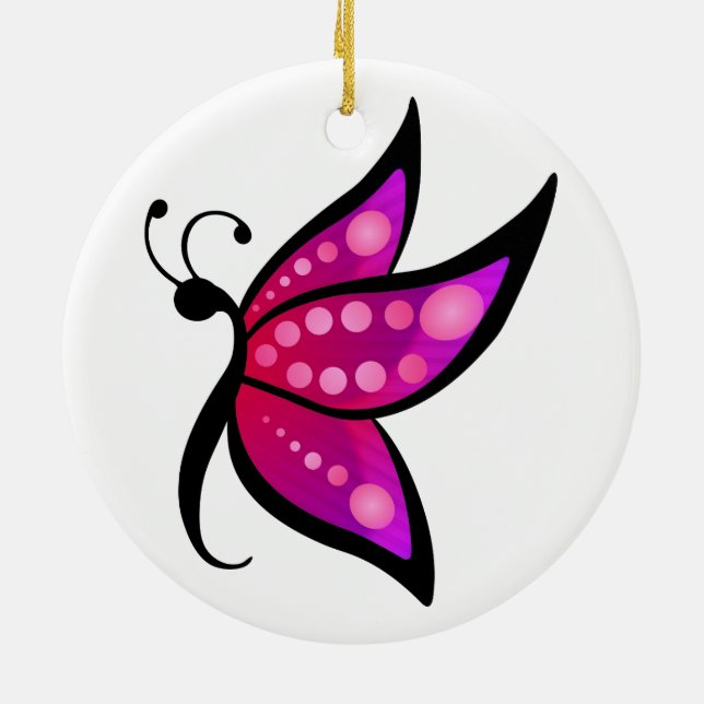 Ornamento De Cerâmica Borboleta Abstrata (Traseira)