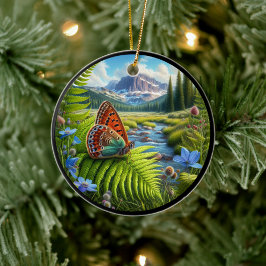 Ornamento De Cerâmica Borboleta Americana de Cobre Encantadora