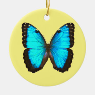 Ornamento De Cerâmica Borboleta Azul Morpho