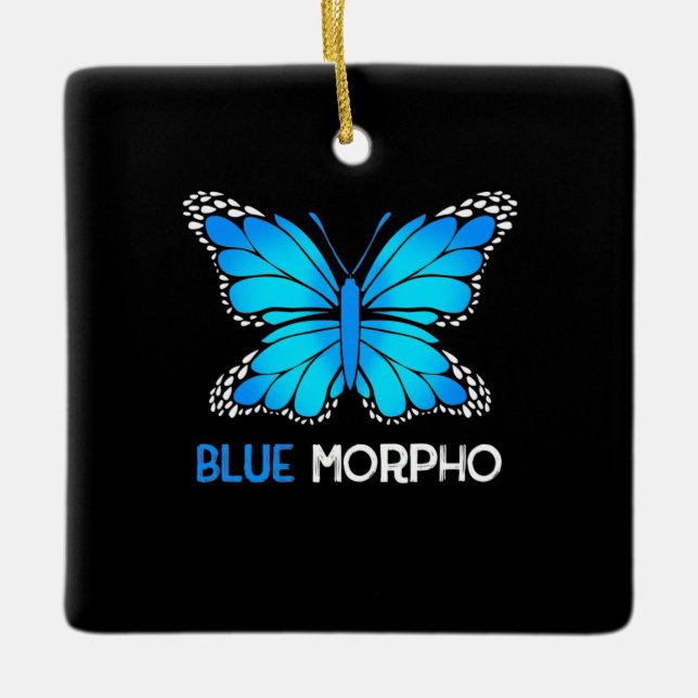 Ornamento De Cerâmica Borboleta Azul Morpho (Frente)