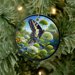 Ornamento De Cerâmica Borboleta Cauda-de-Andorinha-do-erva-doce Encantad